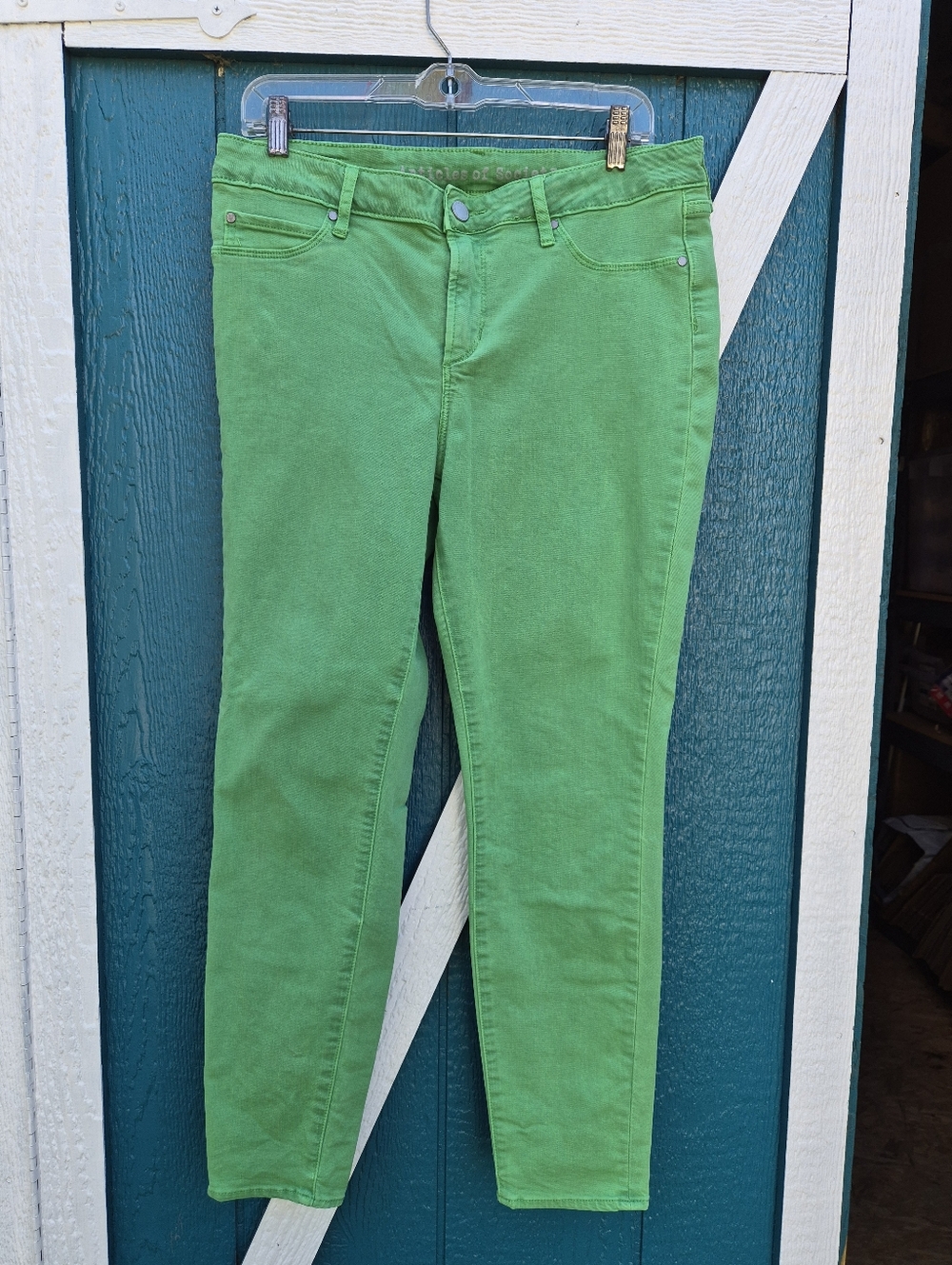 Articles of Society Green Skinny Jeans Women’s Size 31 Stretch Denim